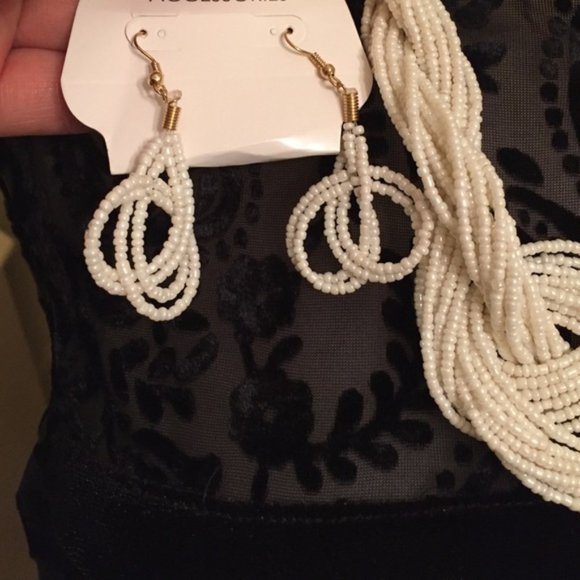 New! Braided Bead Necklace & Earrings - Picture 3 of 3